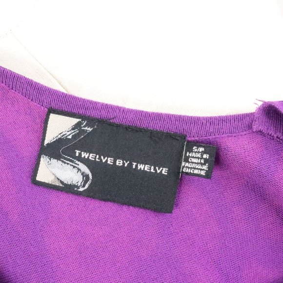 Twelve by Twelve Women's S Purple Animal Print Knit One-Shoulder Sleeveless Top - Picture 10 of 11